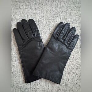 Women's Black Genuine Leather Gloves